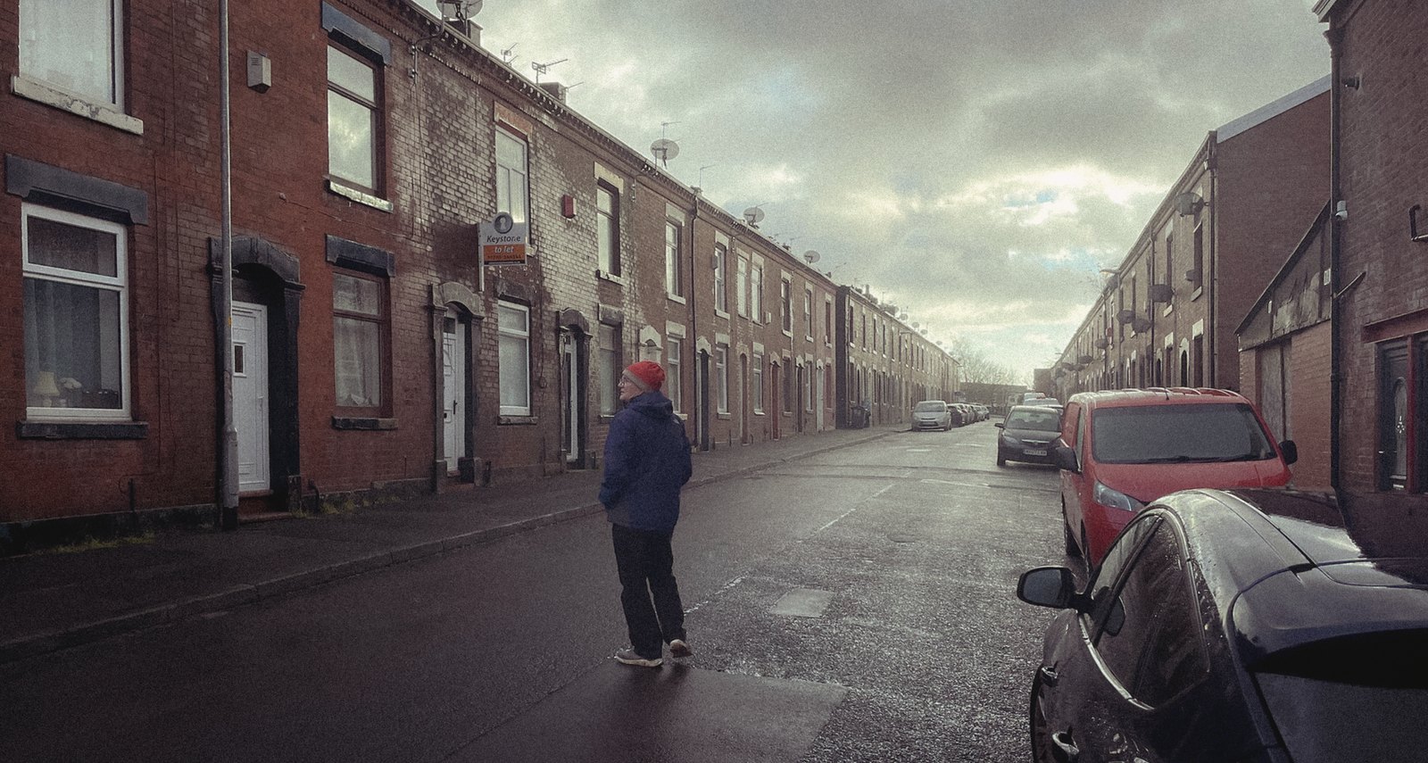 David revisiting the street where he grew up